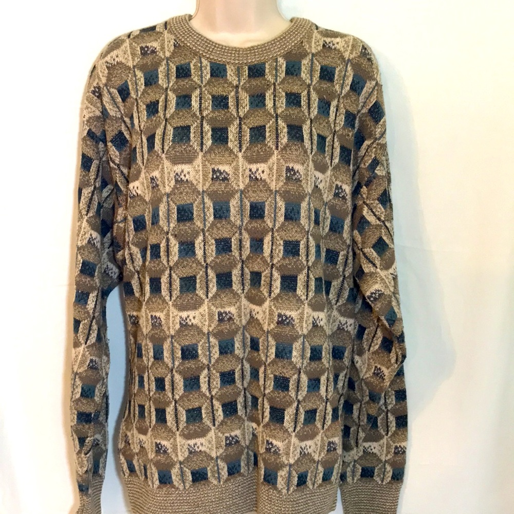 Men’s Pullover Print Sweater, Size L